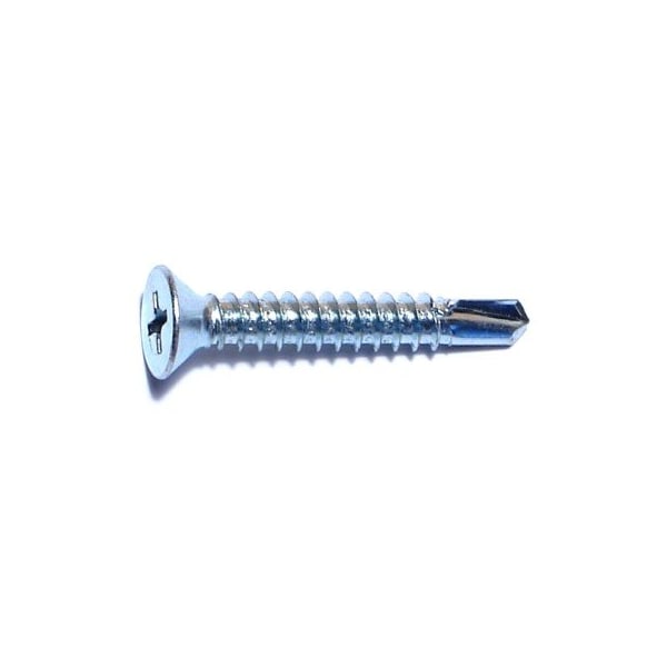 Midwest Fastener Self-Drilling Screw, #10 x 1-1/4 in, Zinc Plated Steel Flat Head Phillips Drive, 100 PK 09137 - main